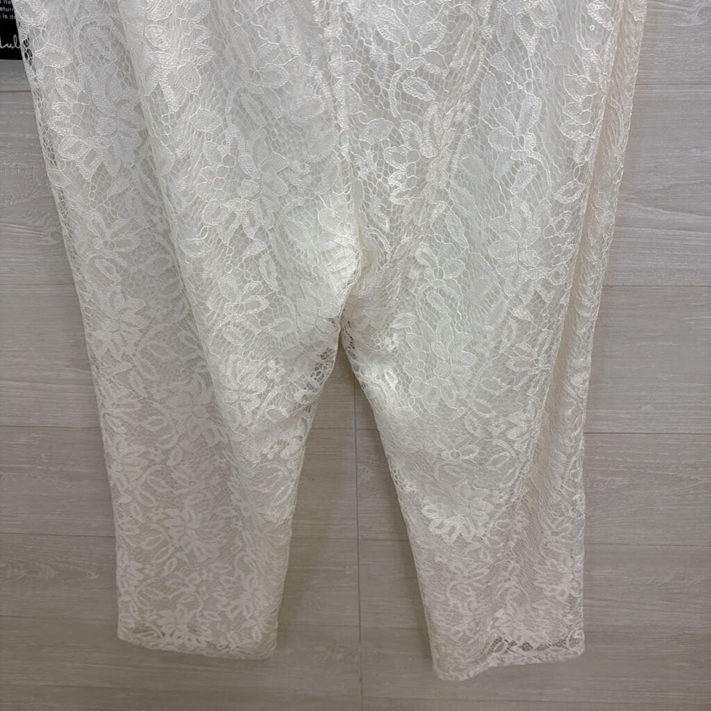 Lulus White Lace Strapless Jumpsuit Extra Large