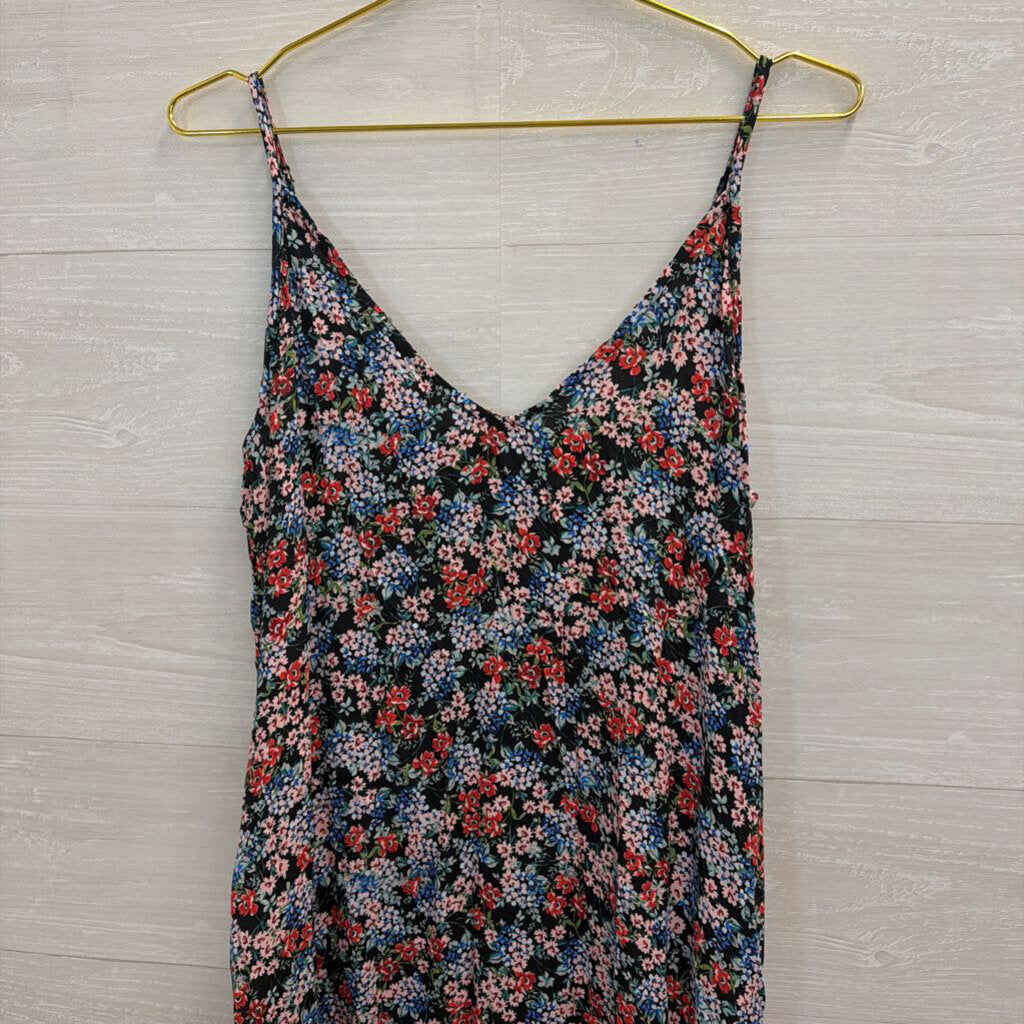 Karen Kane Black/ Multi Floral Print Midi Dress Medium