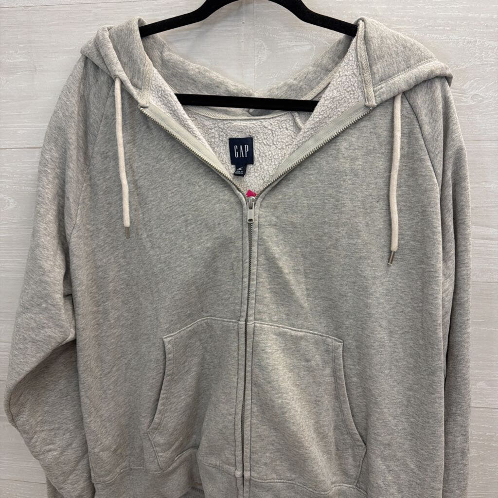 Gap Grey Zip Up Hoodie Extra Large