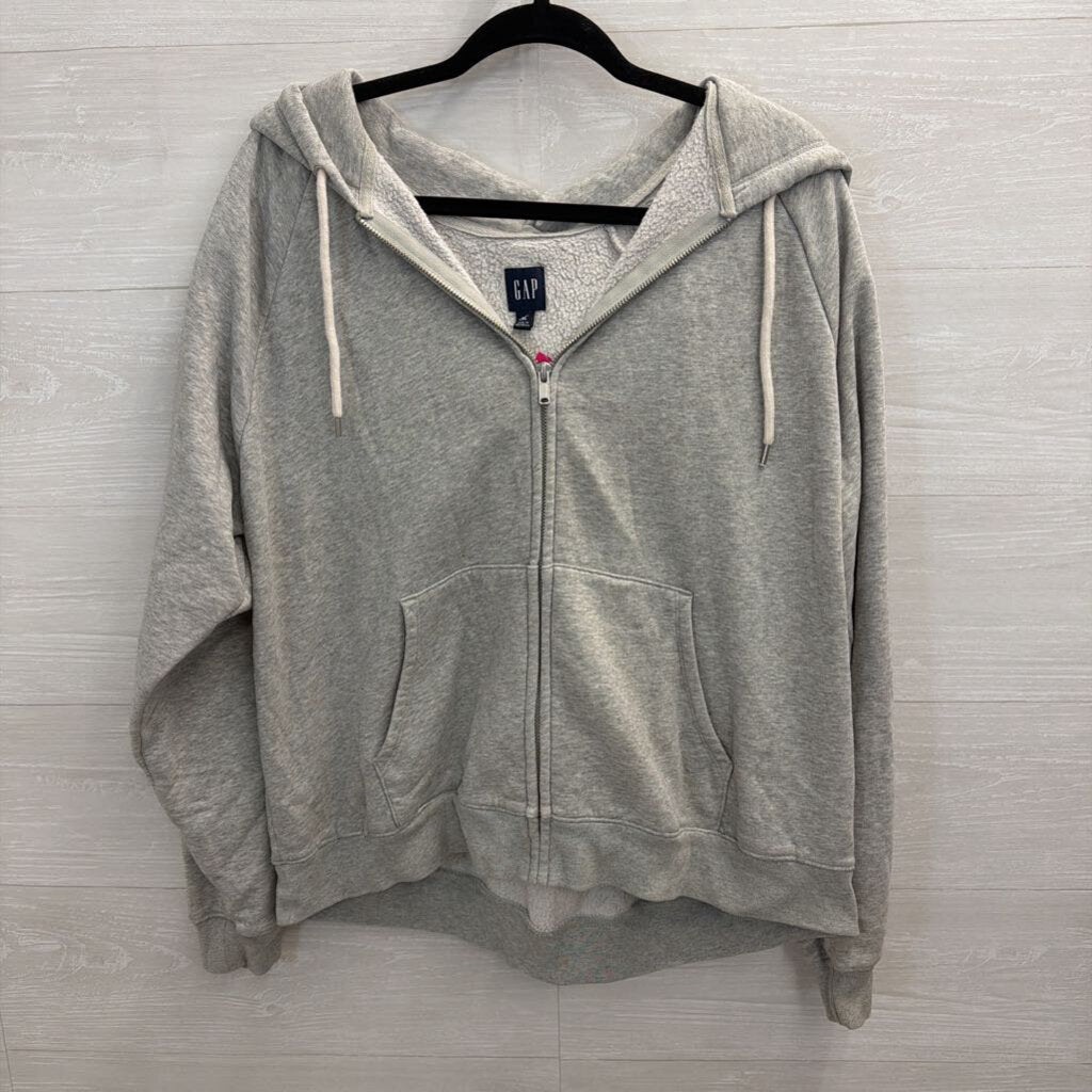 Gap Grey Zip Up Hoodie Extra Large