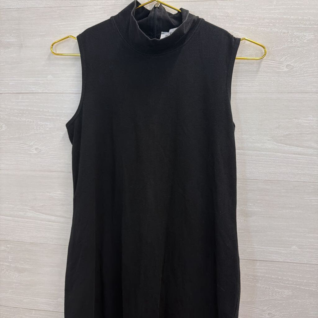 Real Comfort Black Sleeveless Mock Neck Maxi Dress Small