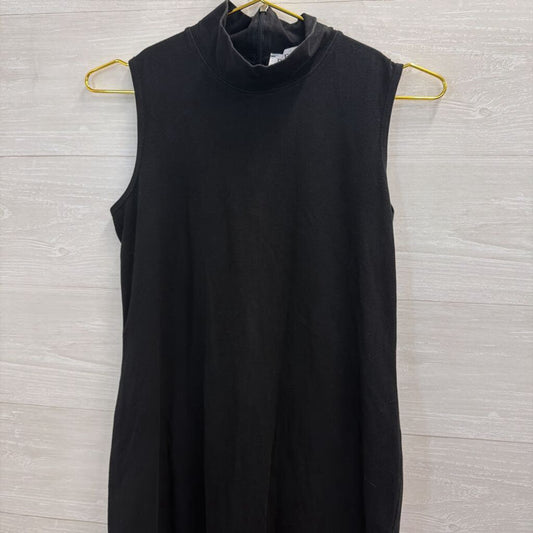 Real Comfort Black Sleeveless Mock Neck Maxi Dress Small