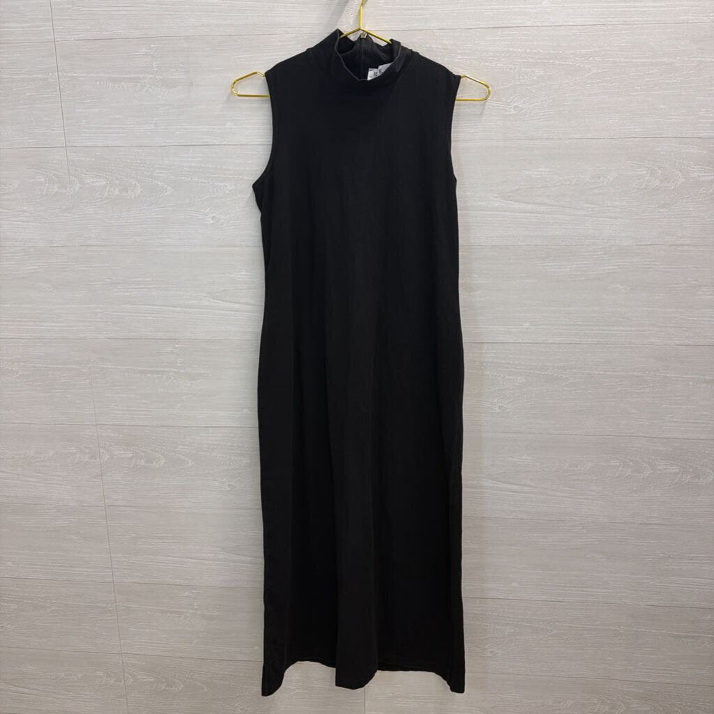 Real Comfort Black Sleeveless Mock Neck Maxi Dress Small