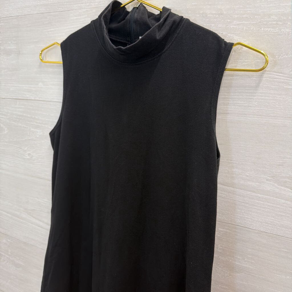 Real Comfort Black Sleeveless Mock Neck Maxi Dress Small