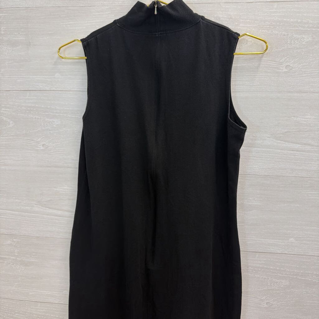 Real Comfort Black Sleeveless Mock Neck Maxi Dress Small