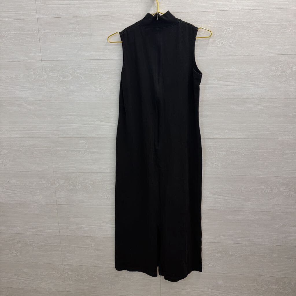 Real Comfort Black Sleeveless Mock Neck Maxi Dress Small