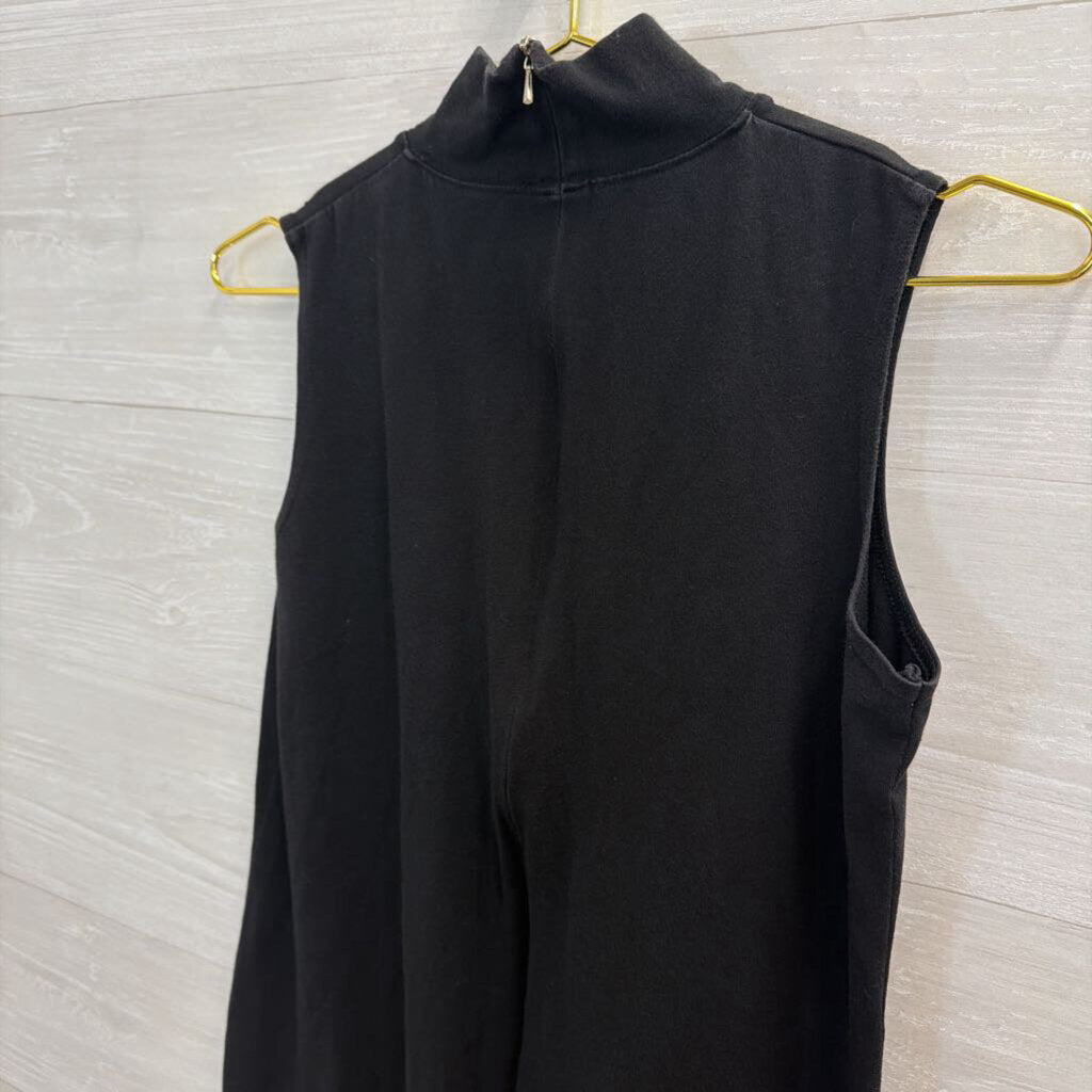 Real Comfort Black Sleeveless Mock Neck Maxi Dress Small