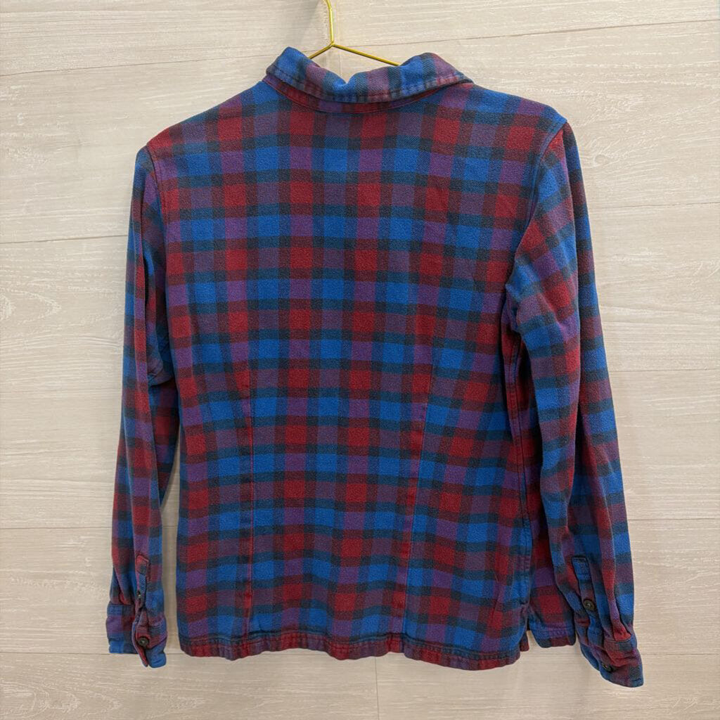Patagonia Blue/ Red Plaid Long Sleeve Button Down Top 12