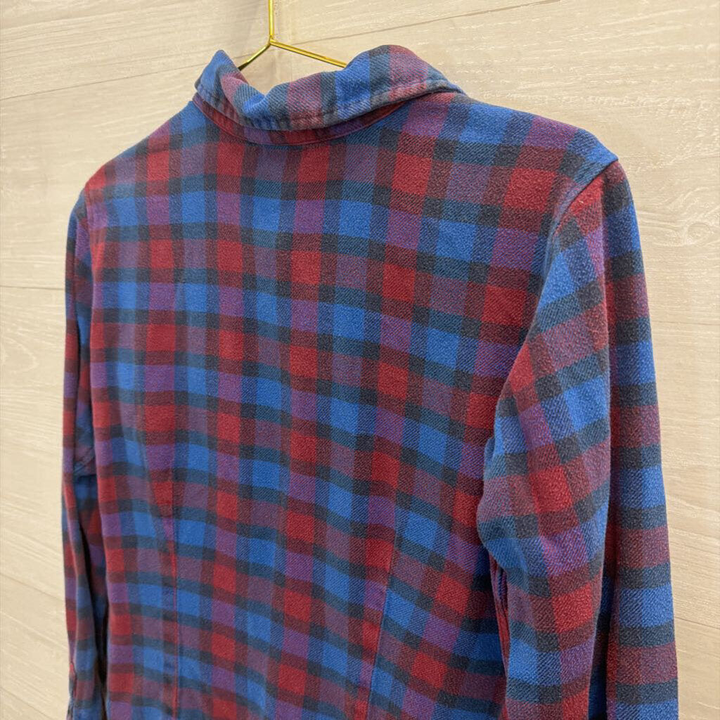 Patagonia Blue/ Red Plaid Long Sleeve Button Down Top 12