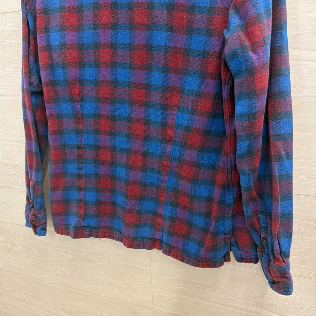 Patagonia Blue/ Red Plaid Long Sleeve Button Down Top 12