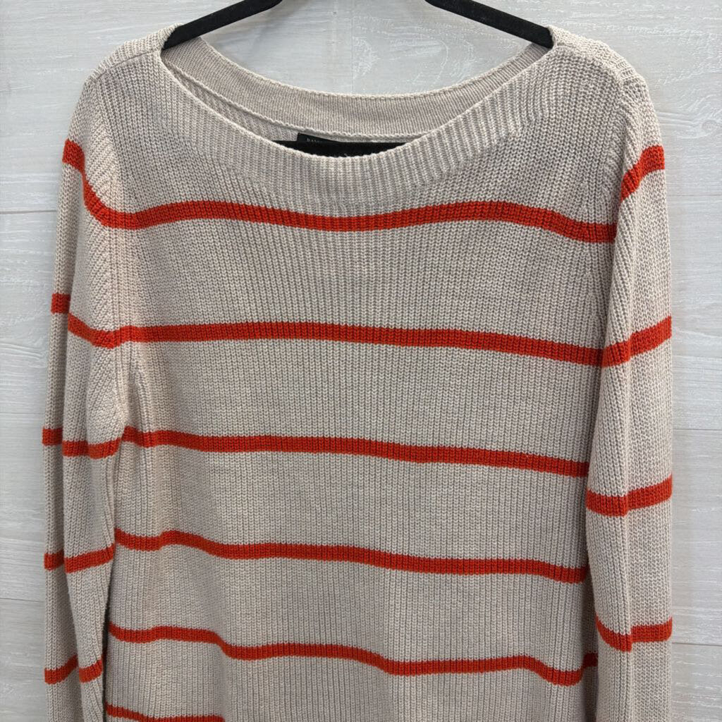 Banana Republic Beige/ Red Striped Knit Long Sleeve Sweater Top Small
