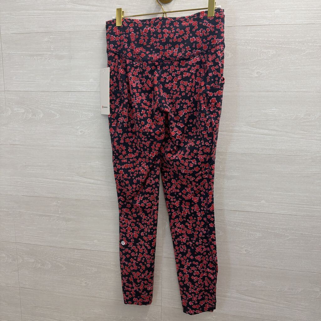 Lululemon Navy/ Pink Floral Print Leggings 8