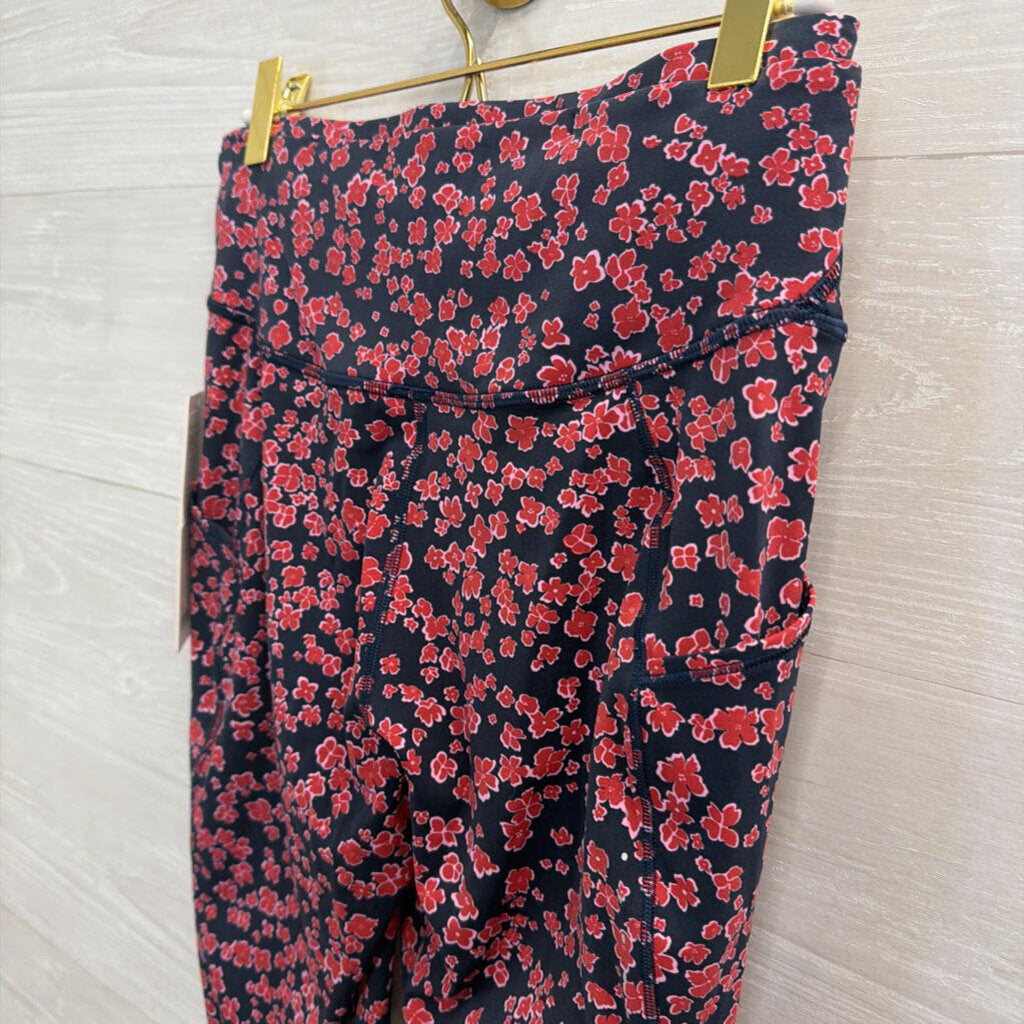 Lululemon Navy/ Pink Floral Print Leggings 8