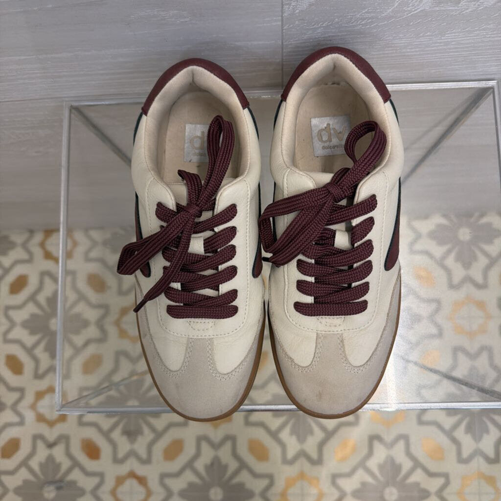 Dolce Vita Cream/ Burgundy Valet Sneakers 6.5