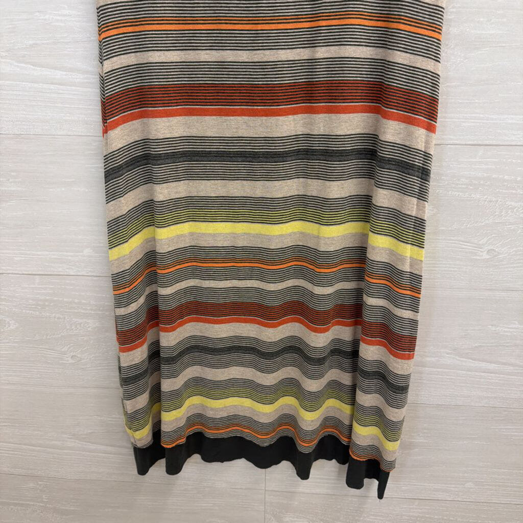Bailey 44 Grey/ Multi Striped Short Sleeve Dress Medium