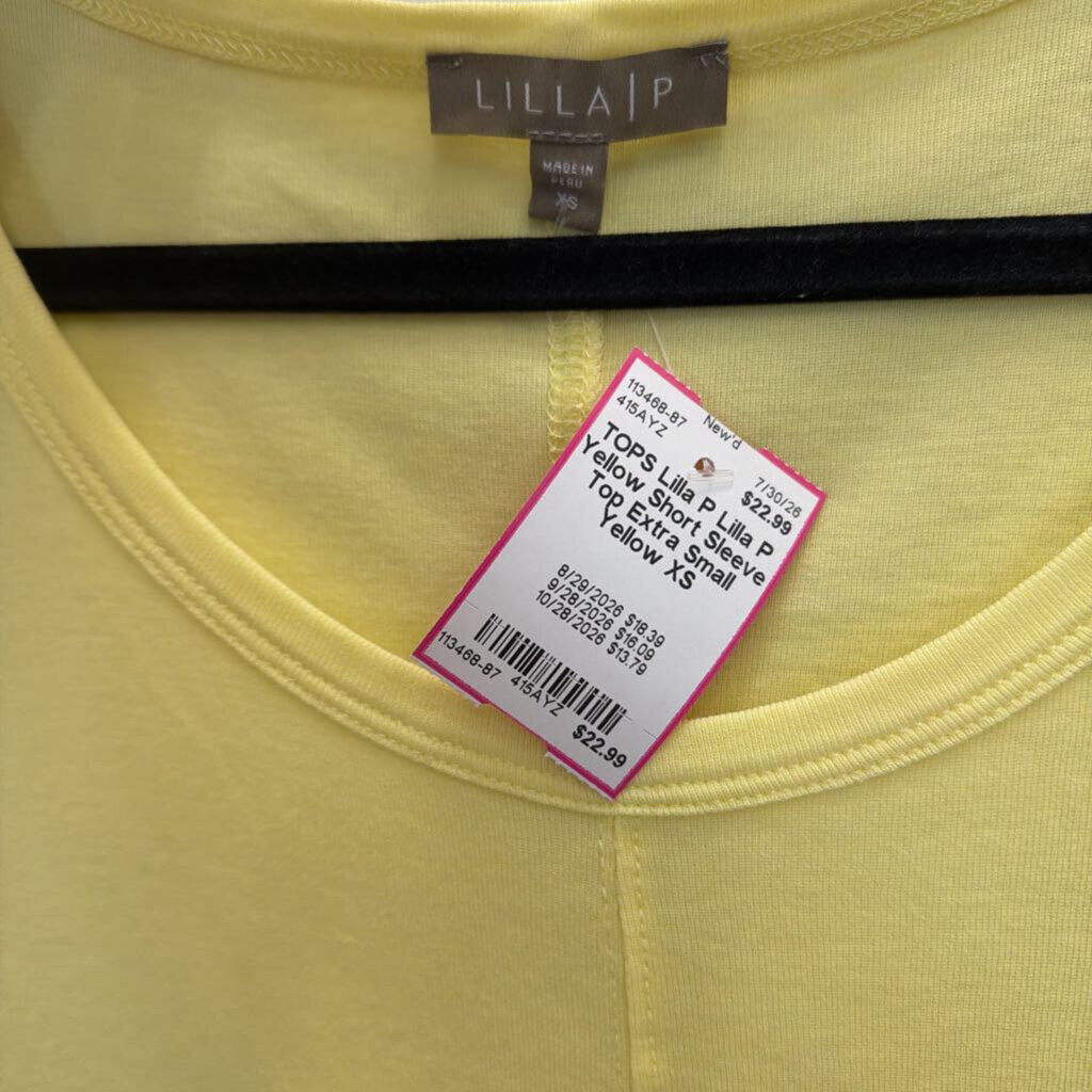 Lilla P Yellow Short Sleeve Top Extra Small
