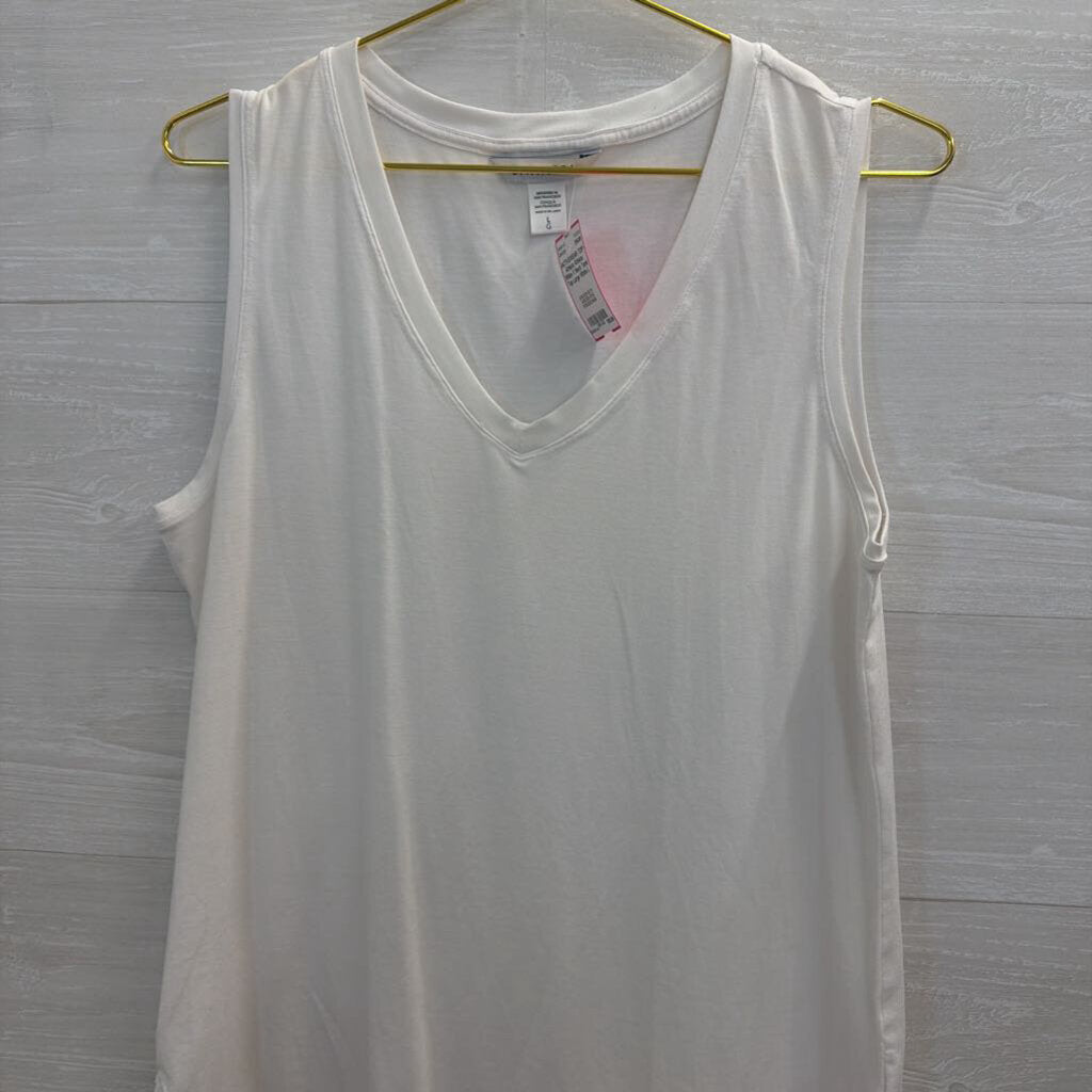 Athleta White V Neck Tank Top Large