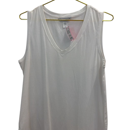 Athleta White V Neck Tank Top Large