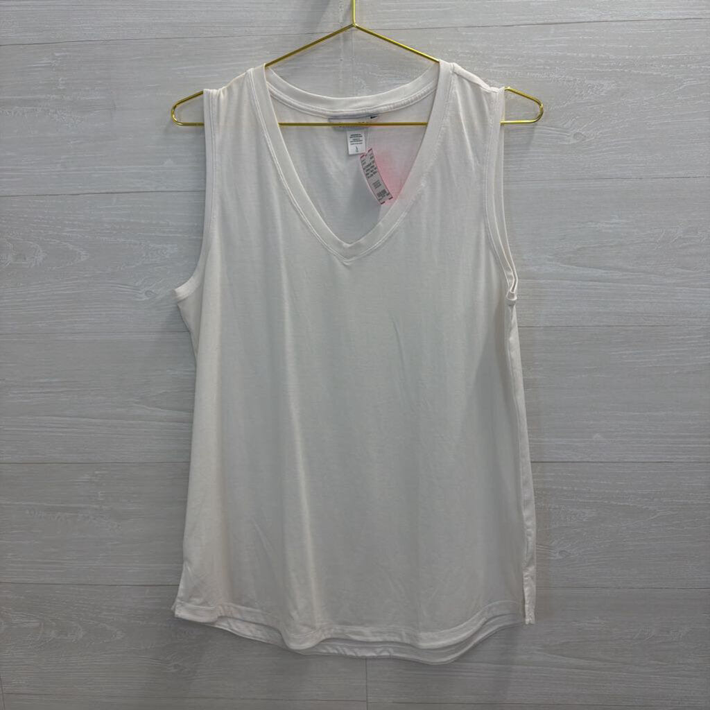 Athleta White V Neck Tank Top Large