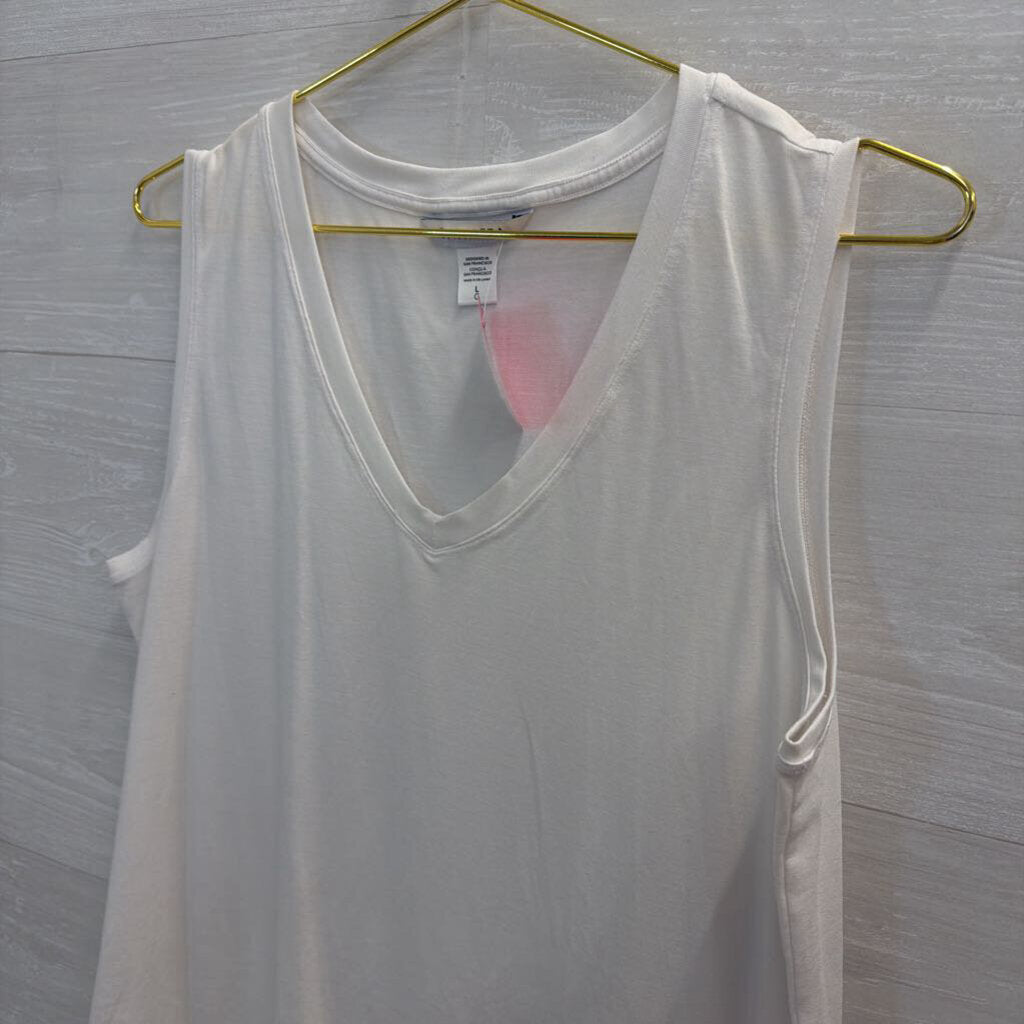 Athleta White V Neck Tank Top Large