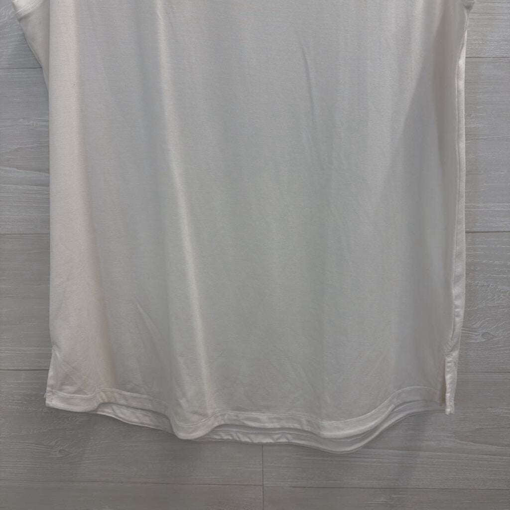Athleta White V Neck Tank Top Large
