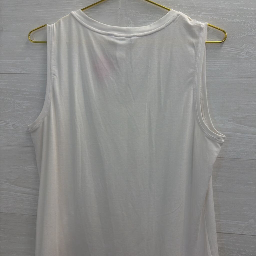 Athleta White V Neck Tank Top Large