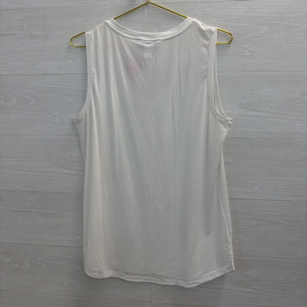 Athleta White V Neck Tank Top Large