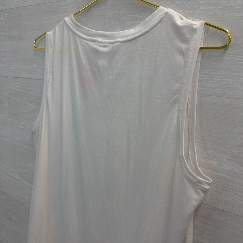 Athleta White V Neck Tank Top Large