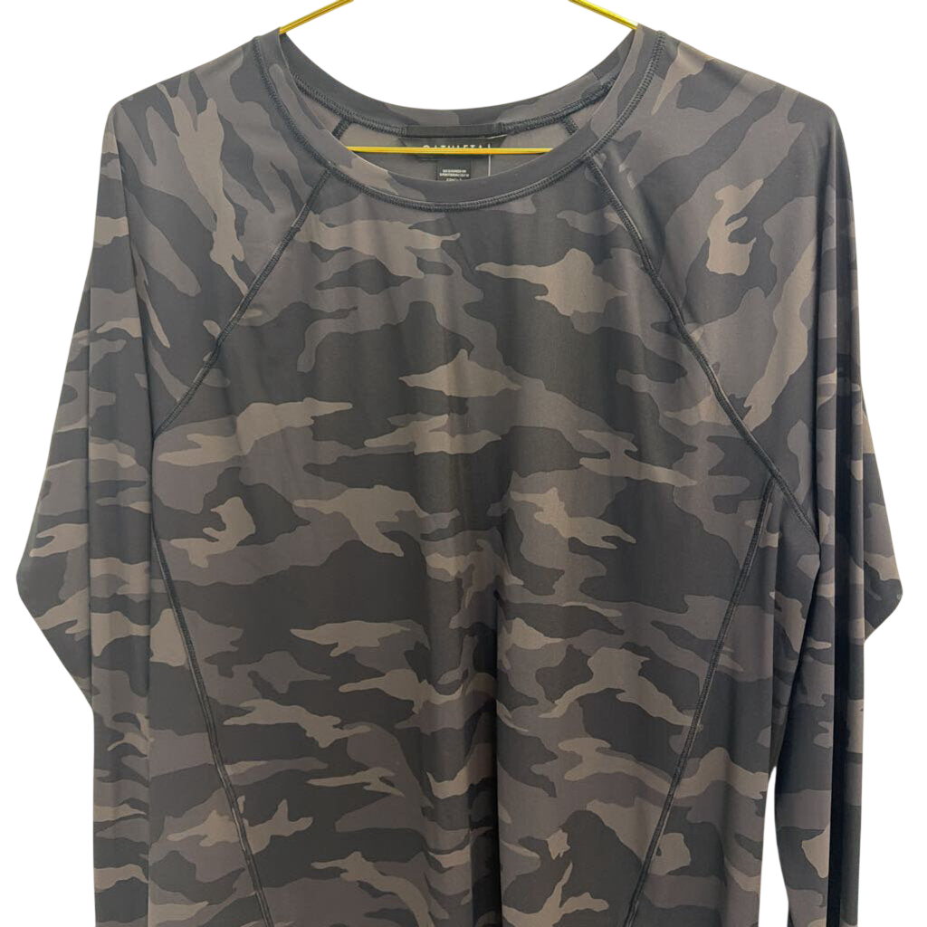 Athleta Black Camo Print Long Sleeve Top Large
