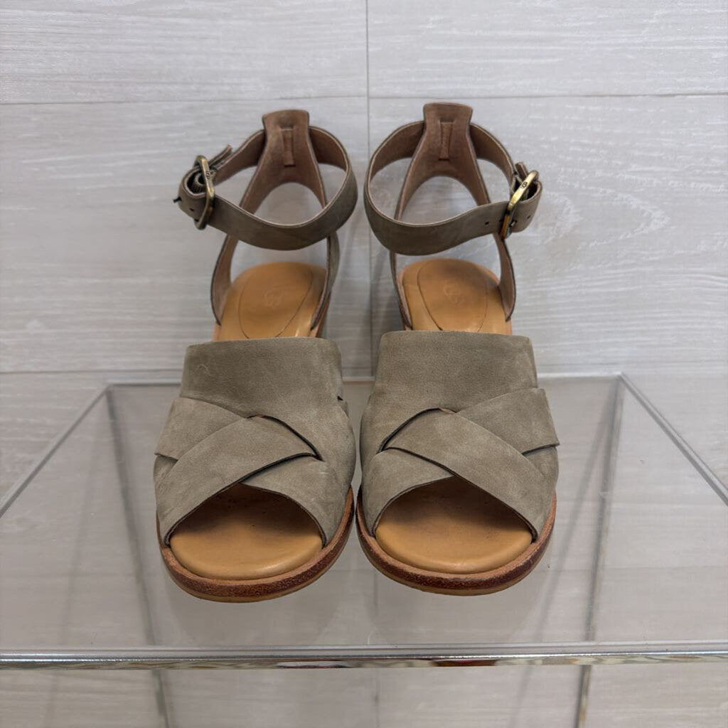 Ugg Beige Suede Sandra Sandal Heels 8.5