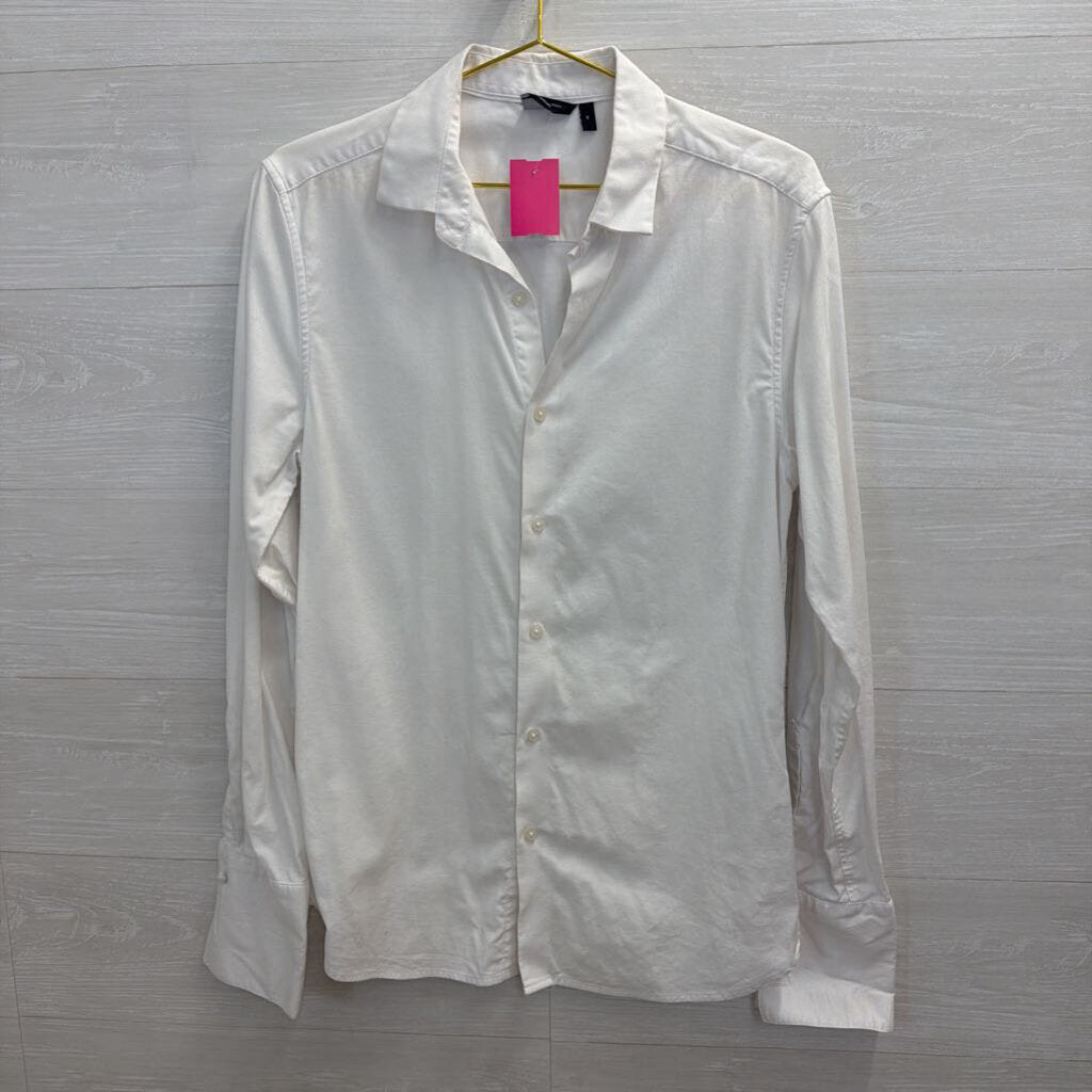 Asos White Long Sleeve Button Down Top Medium
