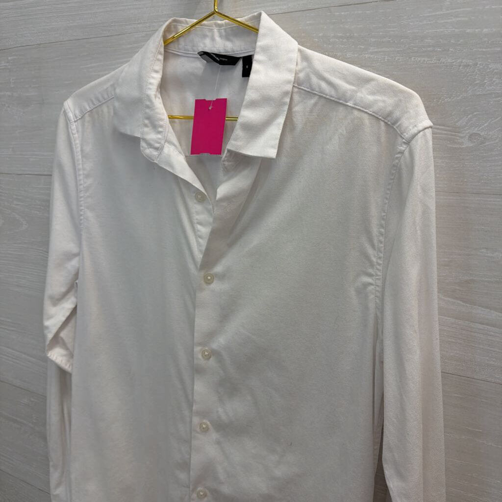 Asos White Long Sleeve Button Down Top Medium