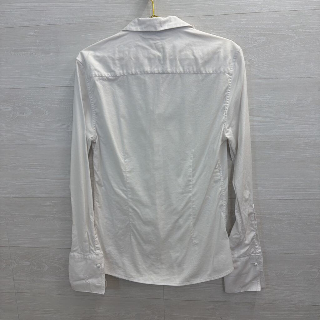 Asos White Long Sleeve Button Down Top Medium