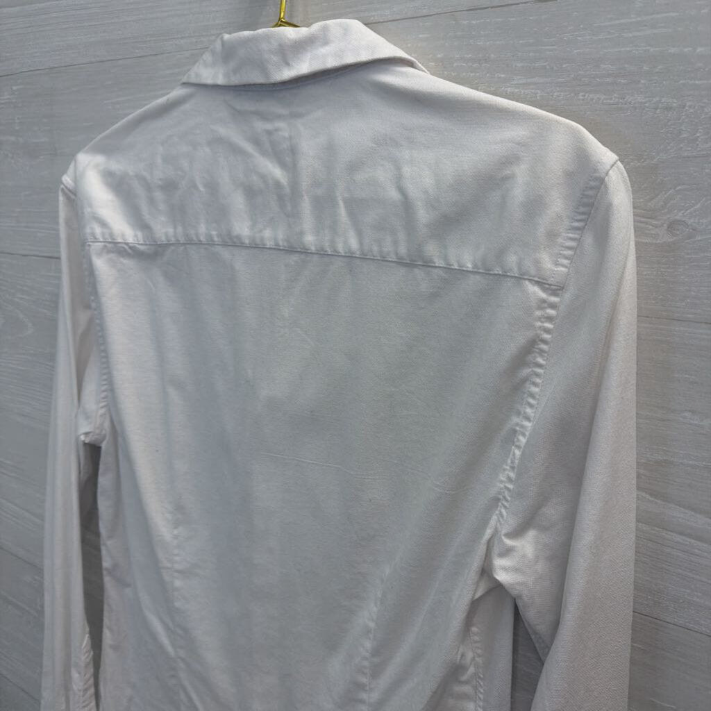Asos White Long Sleeve Button Down Top Medium