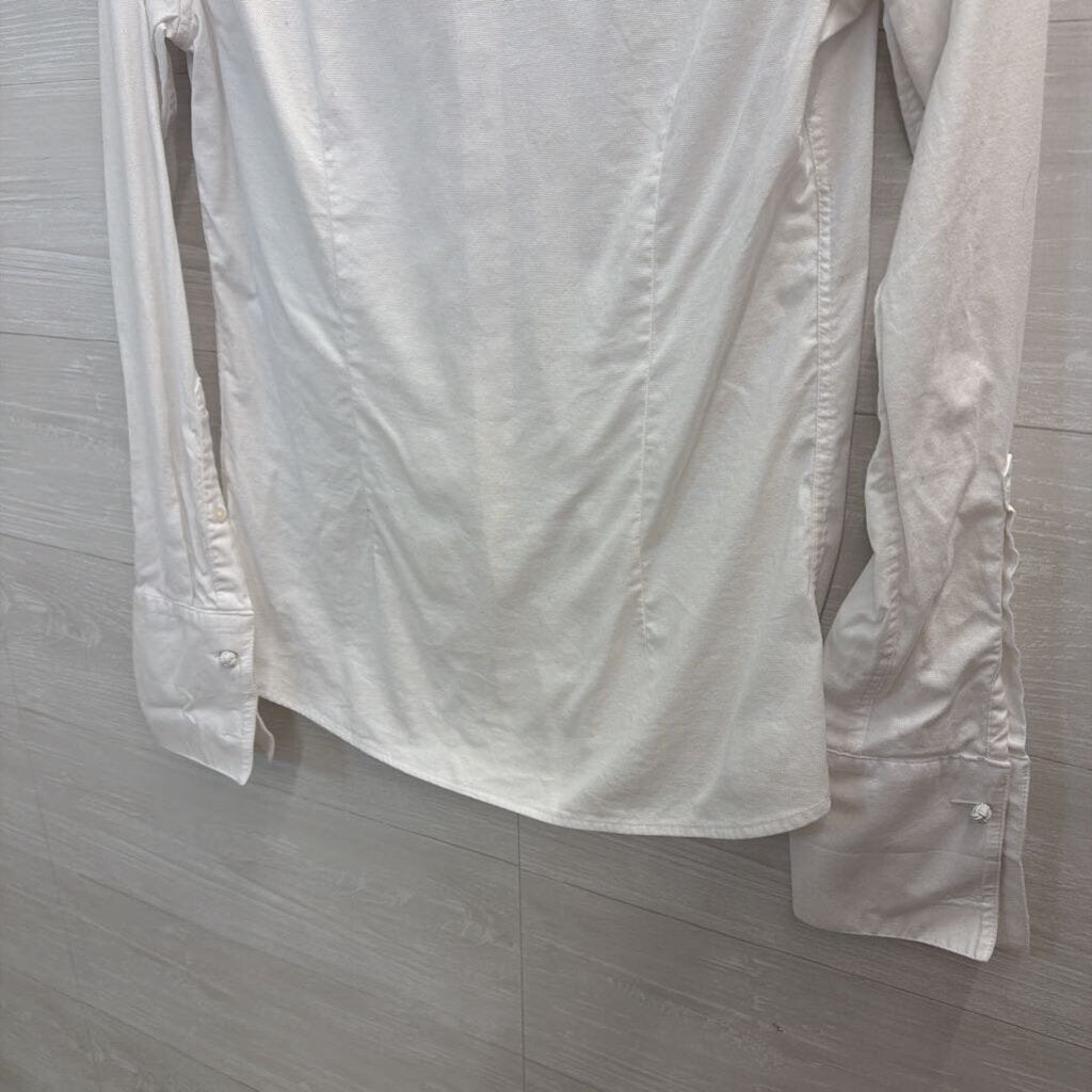 Asos White Long Sleeve Button Down Top Medium