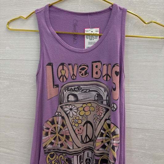 Purple/ Multi Love Bug Graphic Tank Top Small