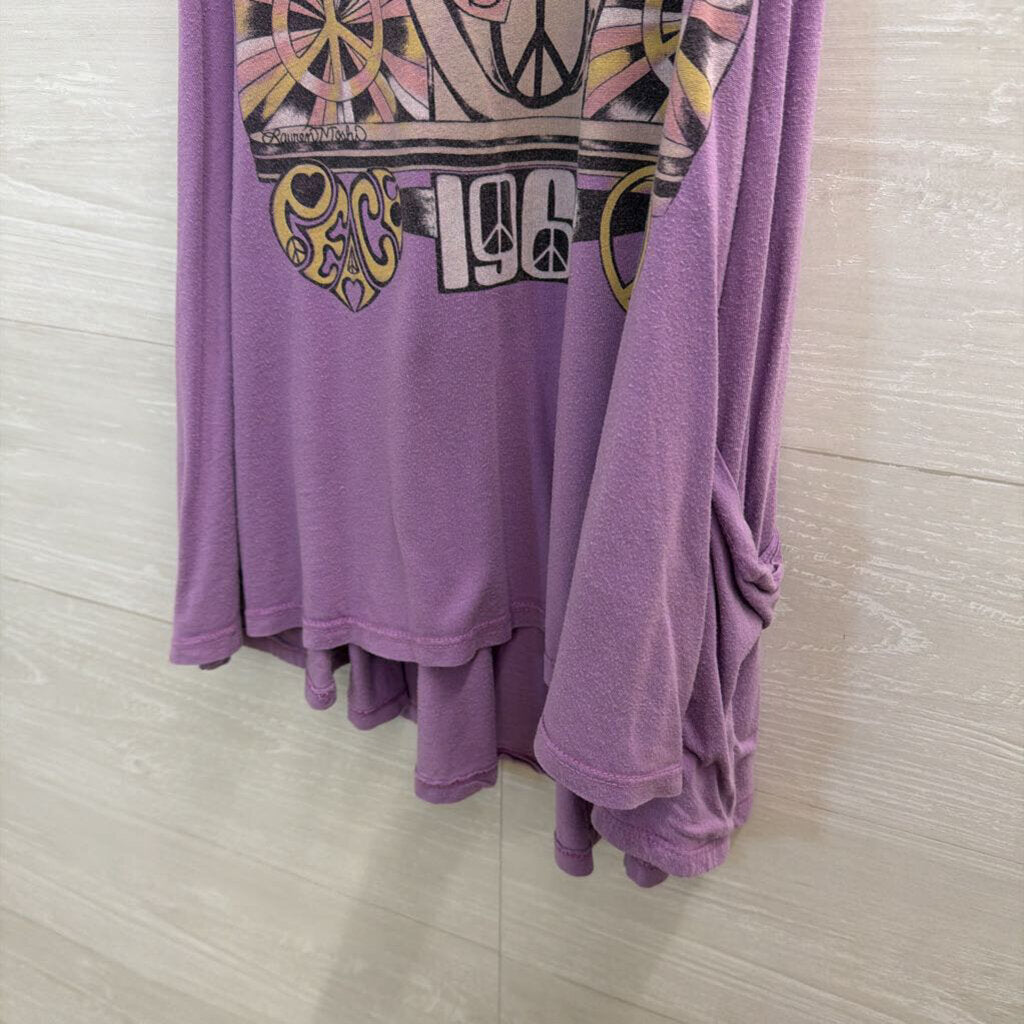 Purple/ Multi Love Bug Graphic Tank Top Small