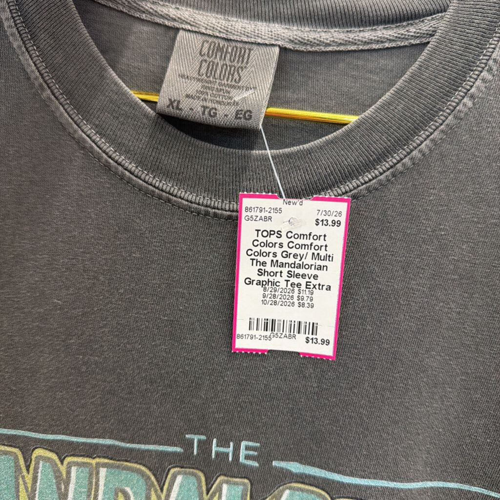 Comfort Colors Grey/ Multi The Mandalorian Short Sleeve Graphic Tee Extra Large