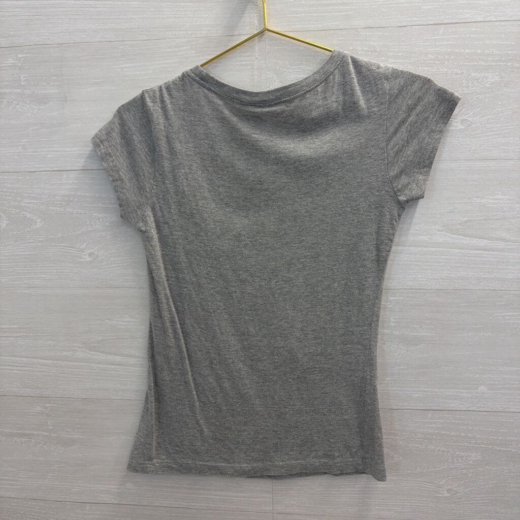 Grey/ Black 'Girls Can Be Anything' Short Sleeve Graphic Tee Medium