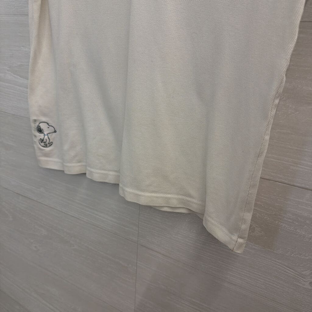 Snoopy Club White Embroidered Snoopy Short Sleeve Top Small