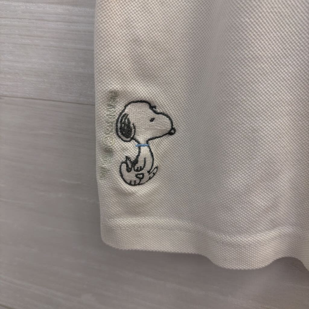 Snoopy Club White Embroidered Snoopy Short Sleeve Top Small