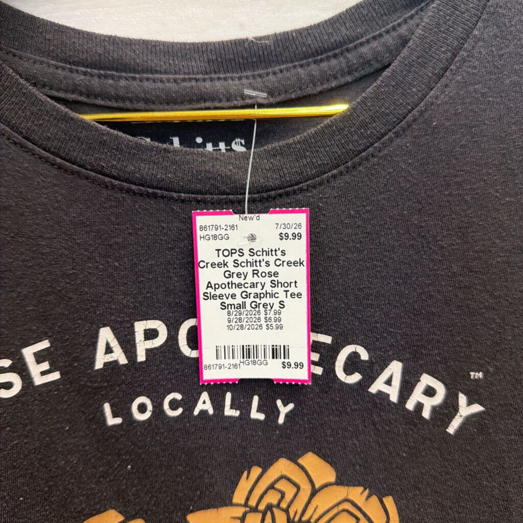 Schitt's Creek Grey Rose Apothecary Short Sleeve Graphic Tee Small