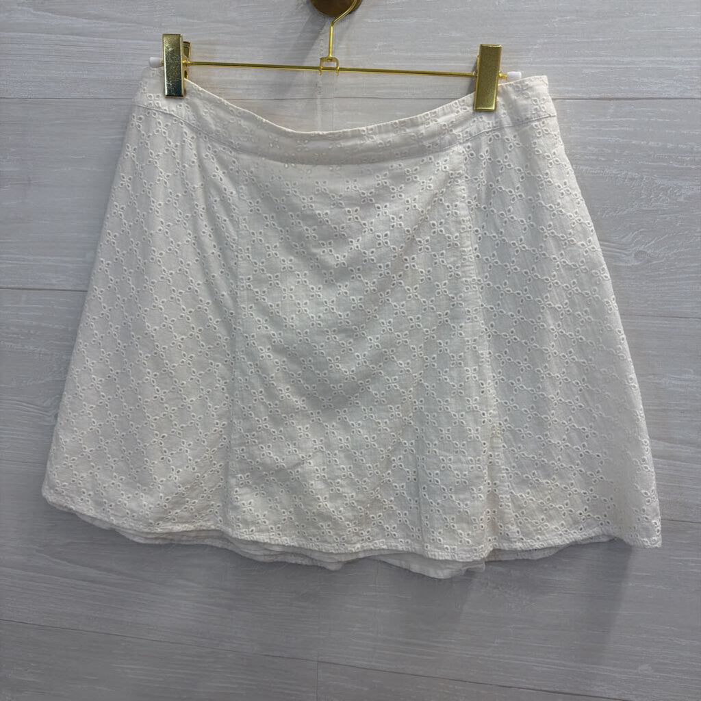 Reformation White Eyelet Mini Skirt 8