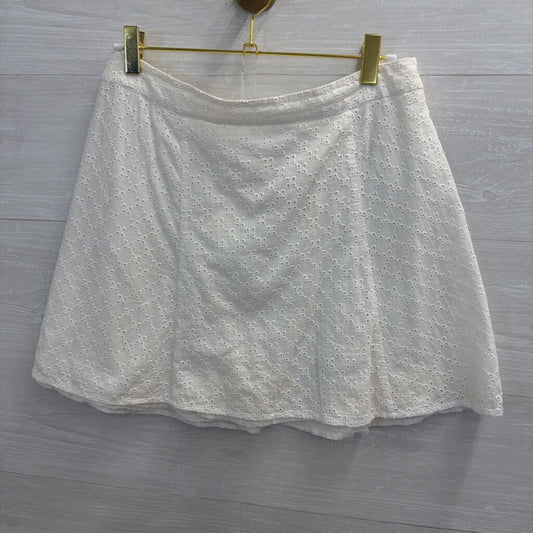 Reformation White Eyelet Mini Skirt 8