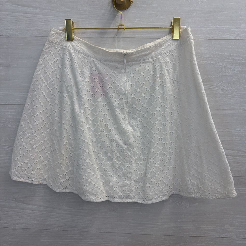 Reformation White Eyelet Mini Skirt 8
