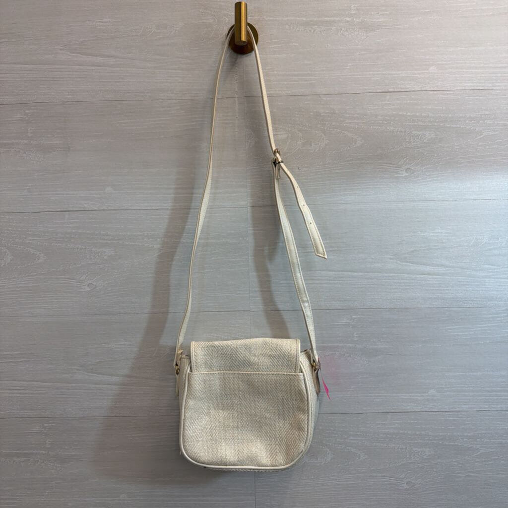 Liz Claiborne White Woven Flap Style Crossbody Purse