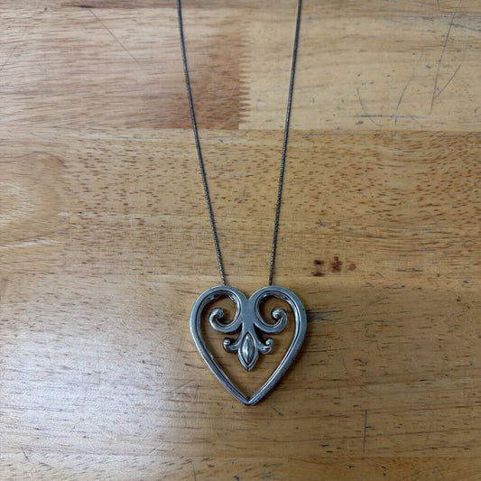 Brighton Silver Palace Hear Long Pendant Necklace