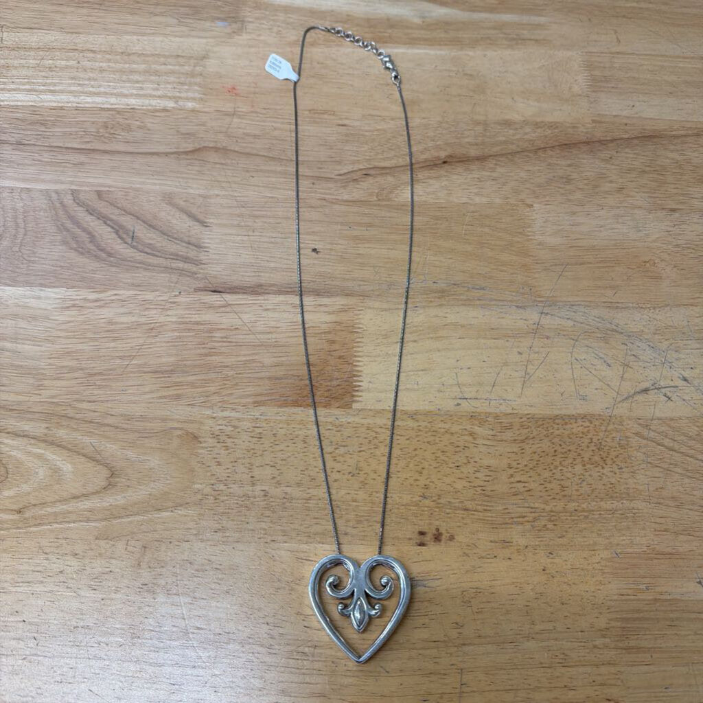 Brighton Silver Palace Hear Long Pendant Necklace