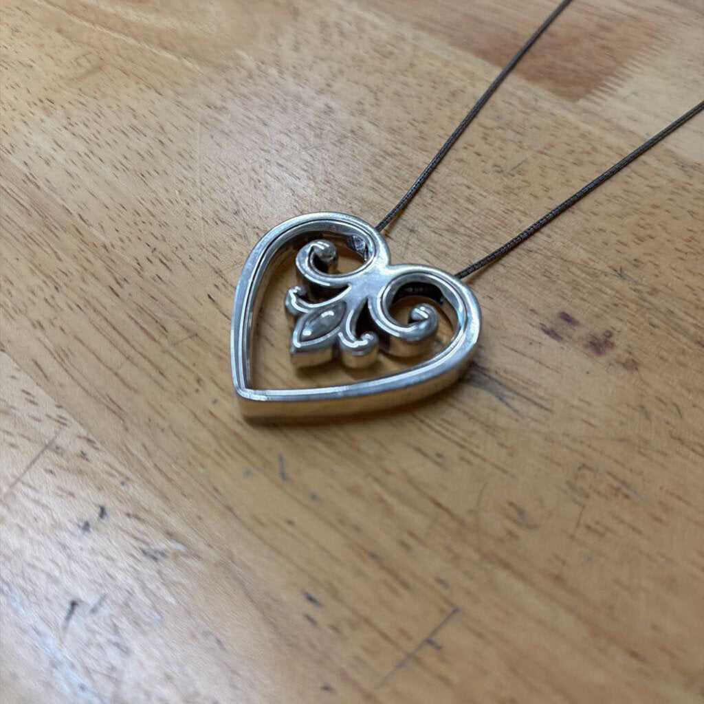 Brighton Silver Palace Hear Long Pendant Necklace