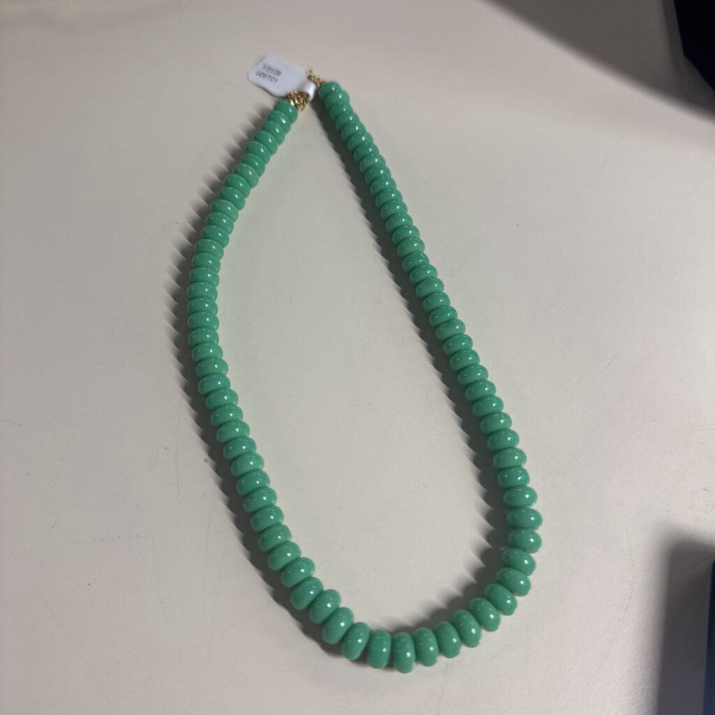 Jade Colored Glass Bead Necklace